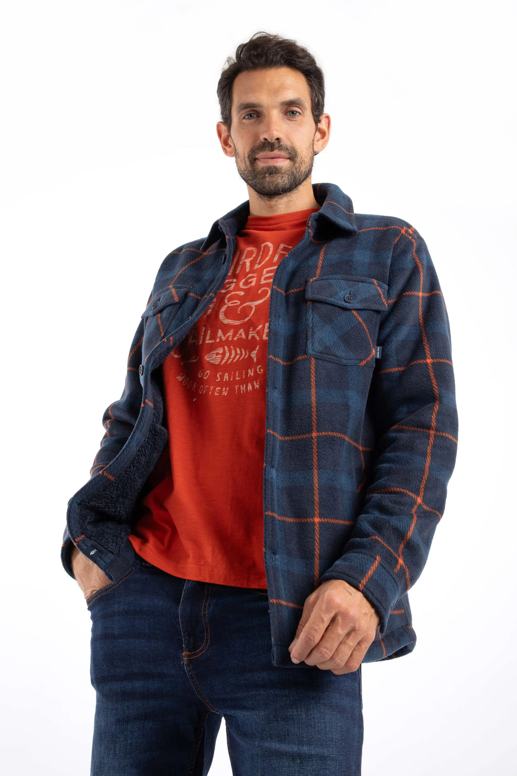 Weird Fish Men's Tyburn Check Heavyweight Fleece Lined Shirt/Jacket - Shacket