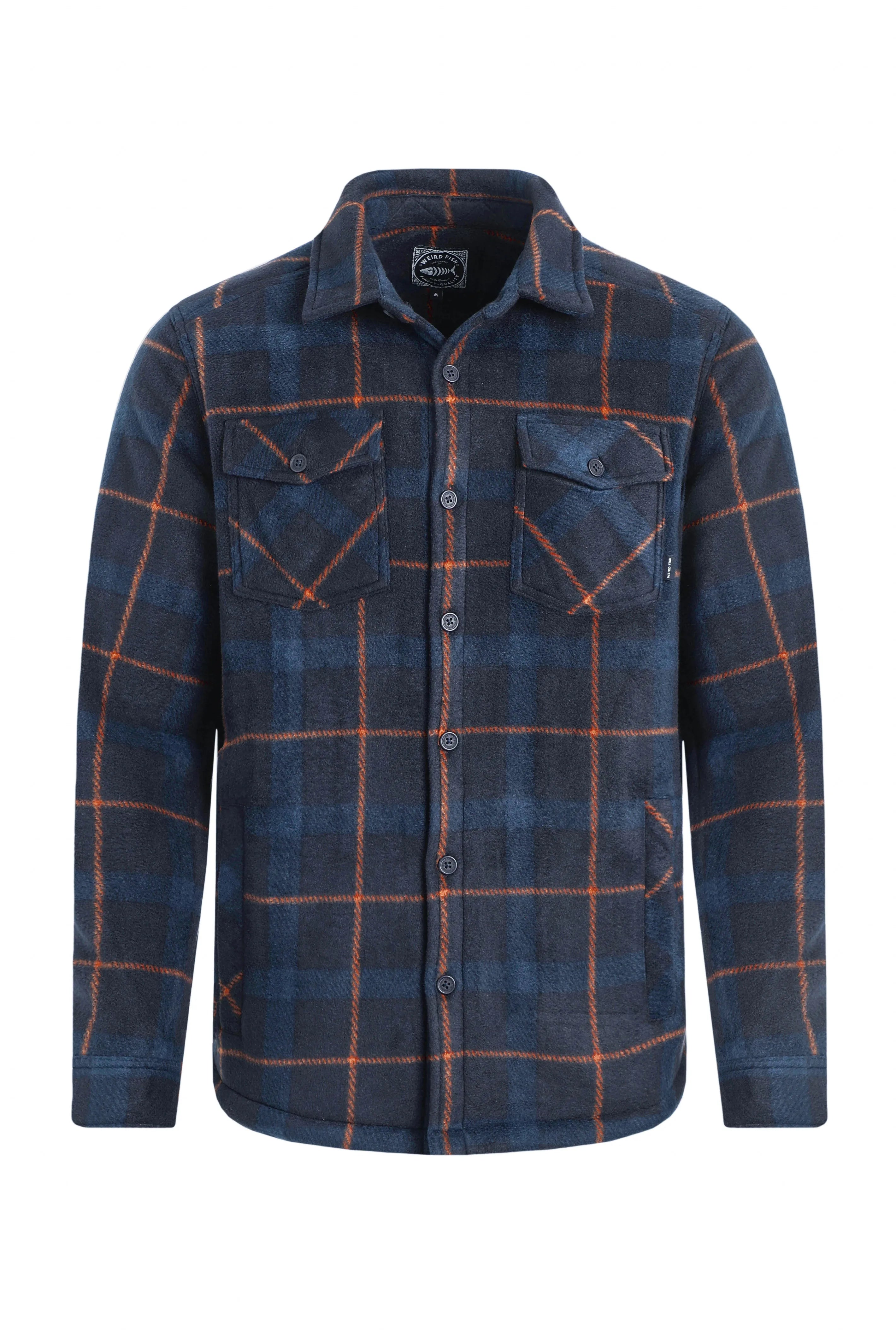 Weird Fish Men's Tyburn Check Heavyweight Fleece Lined Shirt/Jacket - Shacket