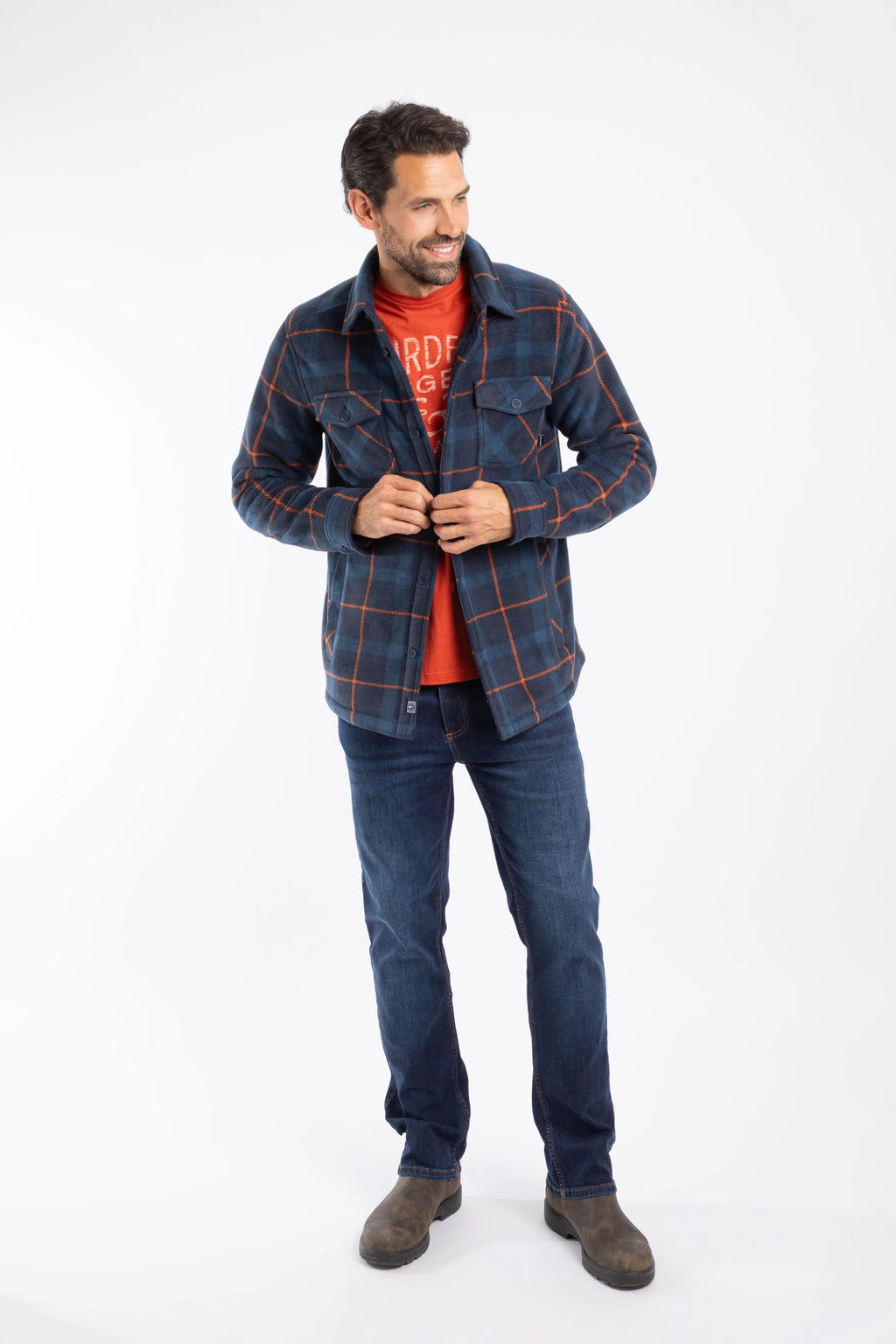 Weird Fish Men's Tyburn Check Heavyweight Fleece Lined Shirt/Jacket - Shacket