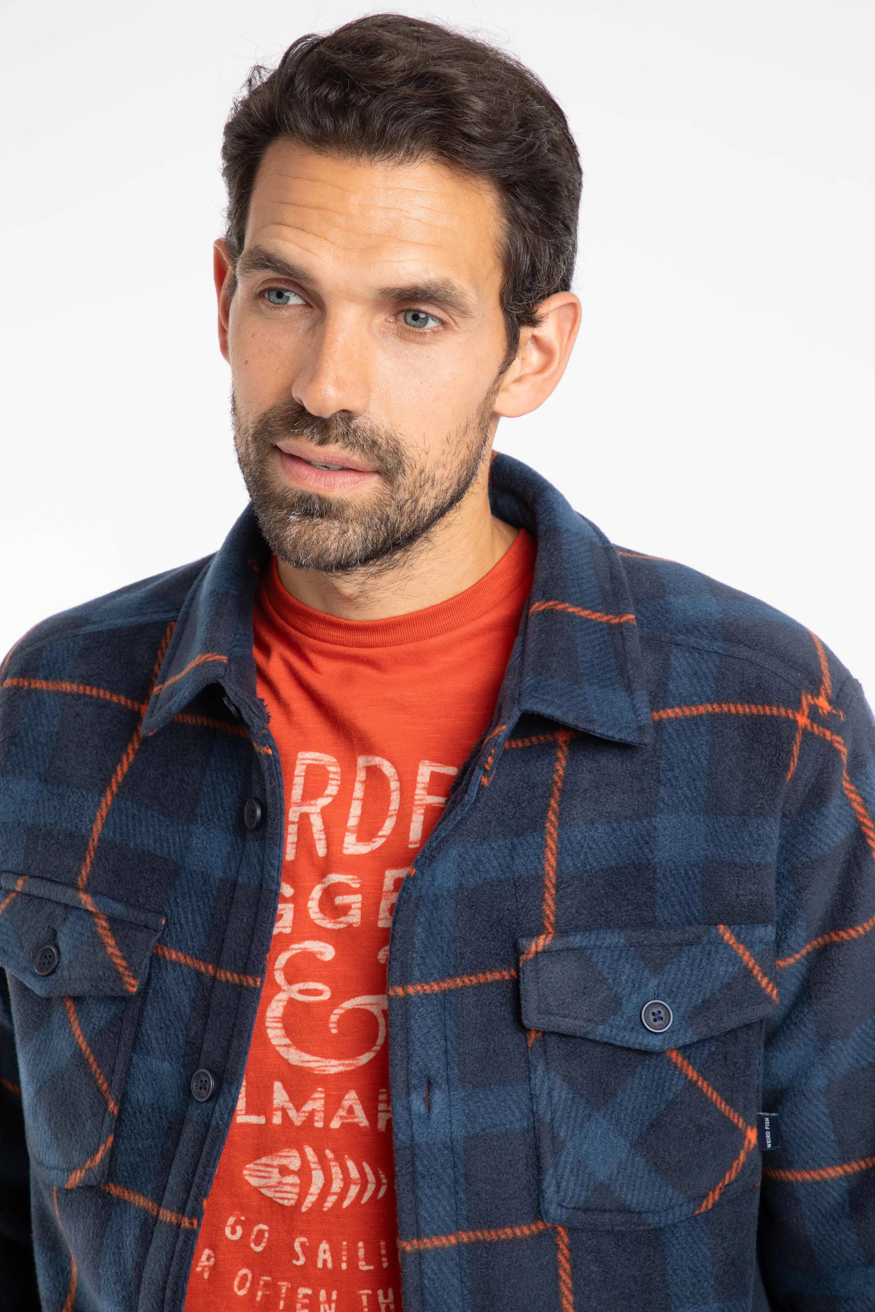 Weird Fish Men's Tyburn Check Heavyweight Fleece Lined Shirt/Jacket - Shacket