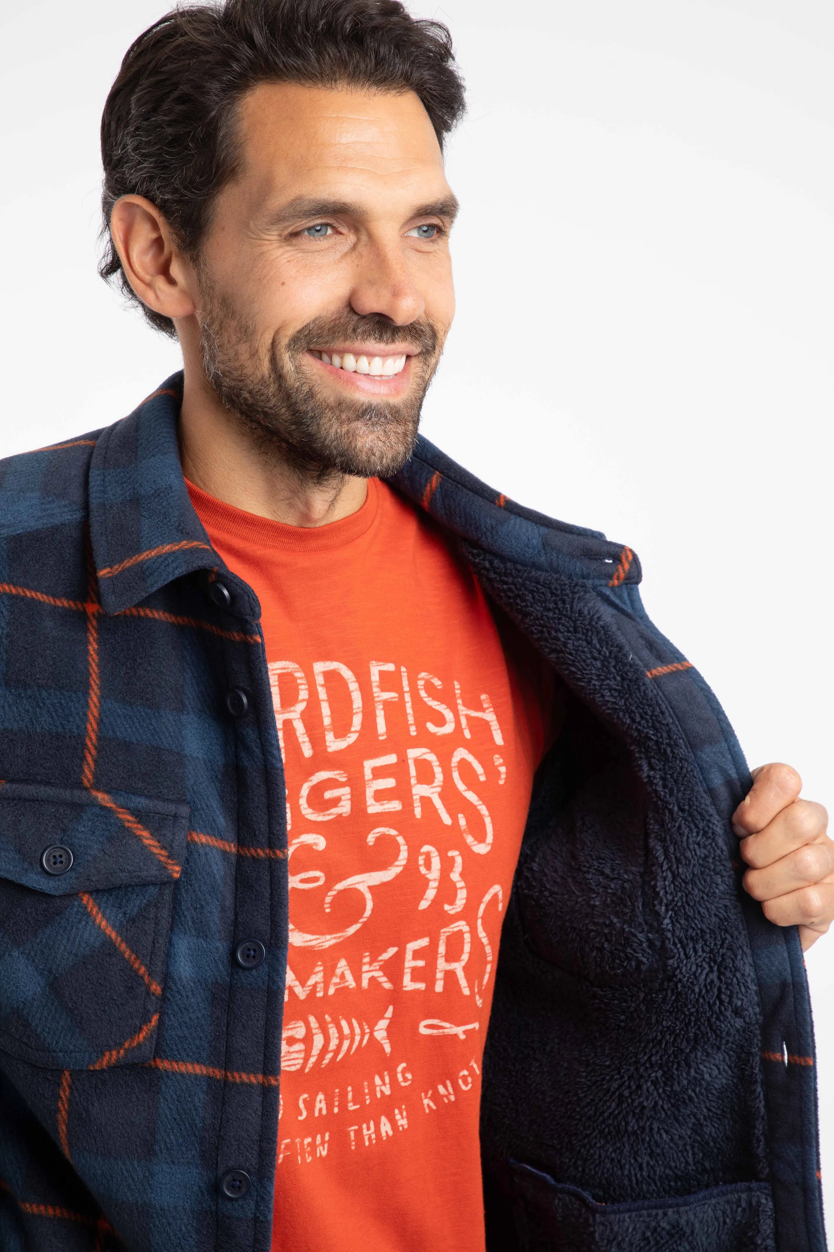 Weird Fish Men's Tyburn Check Heavyweight Fleece Lined Shirt/Jacket - Shacket