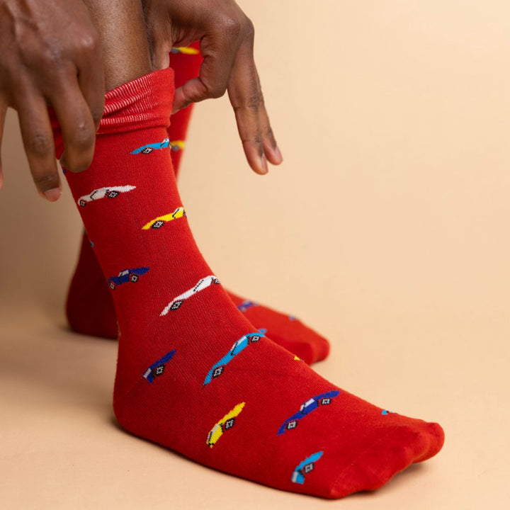 CLASSIC CAR SOCKS FROM SWOLE - RED