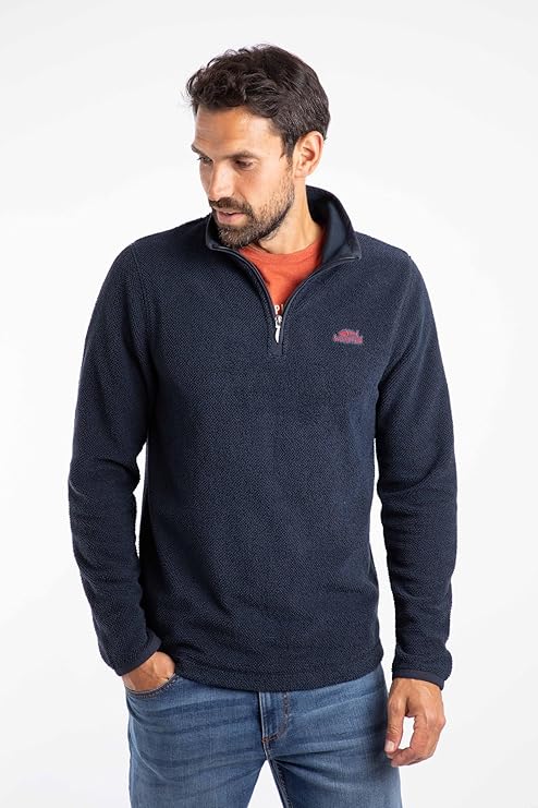 Weird Fish Erril 1/4 Zip Textured Fleece Jumper