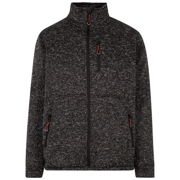 Trespass Men's Ampney Black Marl Fleece Jacket - Fleece Lined & 3 zip pockets