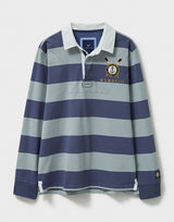 Crew Clothing Mens Callington Rugby Top in Blue Grey - Classic Crew Clothing