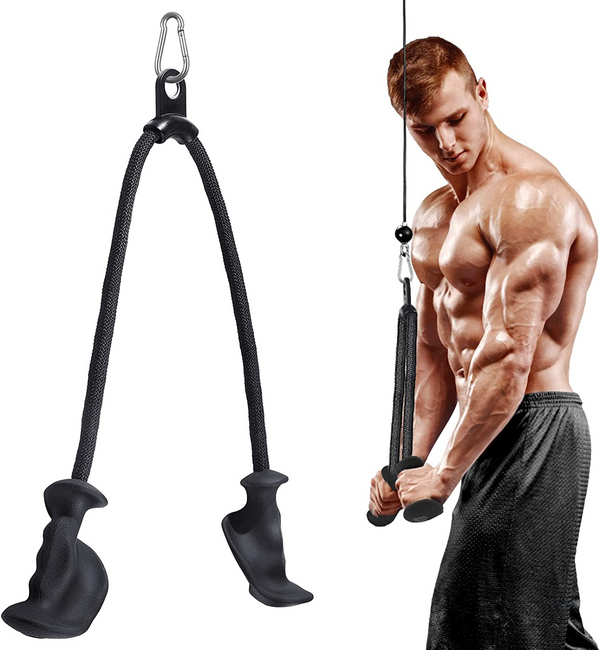 Triceps Rope Pull Down Attachment for Cable Machine | Home Gym Fitness Equipment