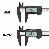 6'' LCD Digital Vernier Caliper Micrometer Measure Tool Gauge Ruler 150mm Black- Metric & Imperial