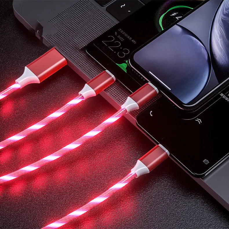 Flashing LED 3 in 1 Multi Connector USB Charger