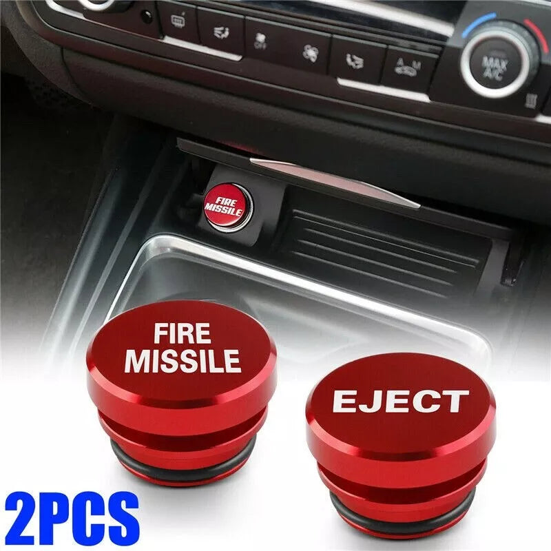 Universal Car 12 Volt/Cigarette Lighter Socket Cover - FIRE MISSLE & EJECT Button 2 Pack