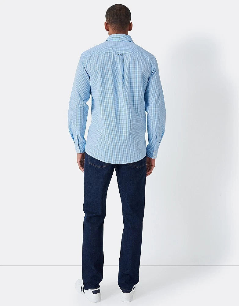 Crew Clothing Mens Long Sleeve Cotton Classic Micro Gingham Shirt