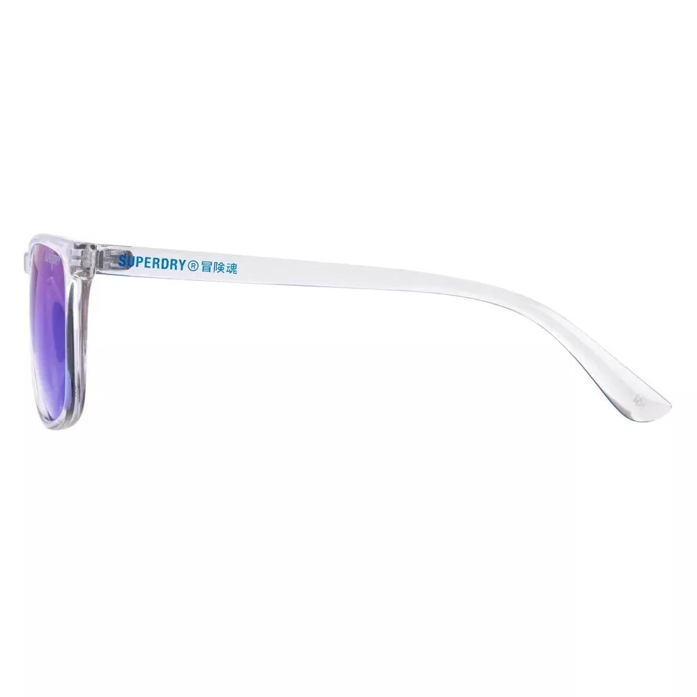Superdry Iconic SDS Shockwave Sunglasses Clear Frame /Blue Lens SHOCKWAVE-153