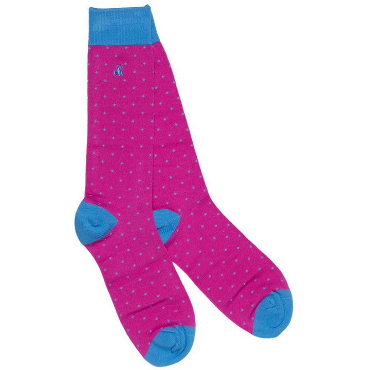 SPOTTED BLUE / PINK SOCKS FROM SWOLE PANDA