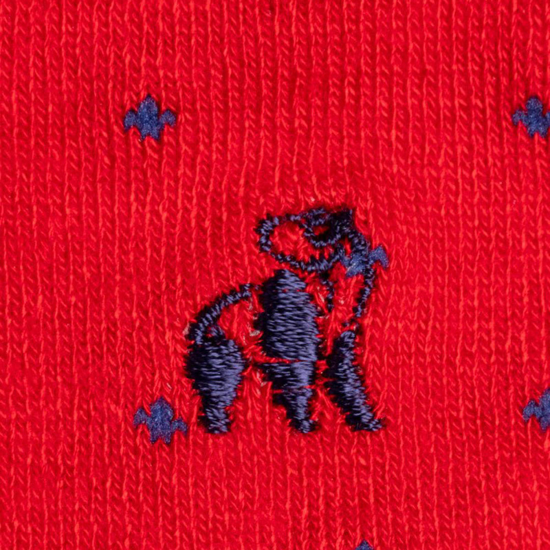 SPOTTED RED BAMBOO SOCKS FROM SWOLE PANDA