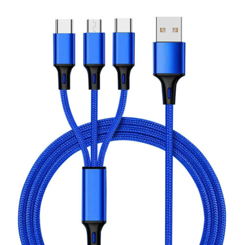 3 in 1 Multi USB Phone Charger Cable For iPhone-Android & Type C
